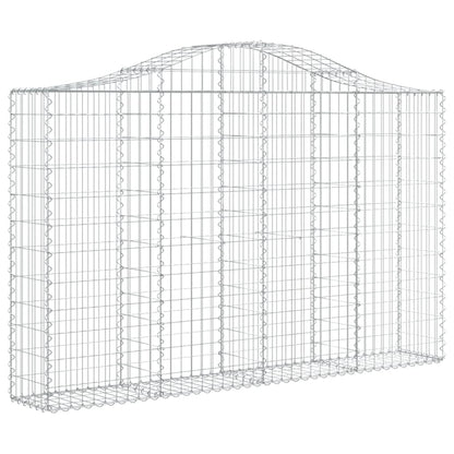 vidaXL Gabionen mit Hochbogen 7 Stk. 200x30x120/140cm Verzinktes Eisen