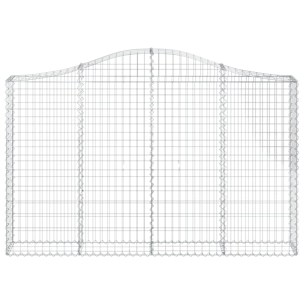 vidaXL Gabionen mit Hochbogen 7 Stk. 200x30x120/140cm Verzinktes Eisen