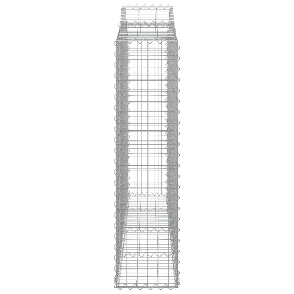vidaXL Gabionen mit Hochbogen 7 Stk. 200x30x120/140cm Verzinktes Eisen
