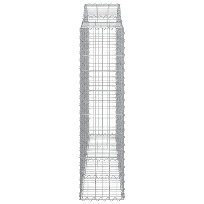 vidaXL Gabionen mit Hochbogen 7 Stk. 200x30x120/140cm Verzinktes Eisen