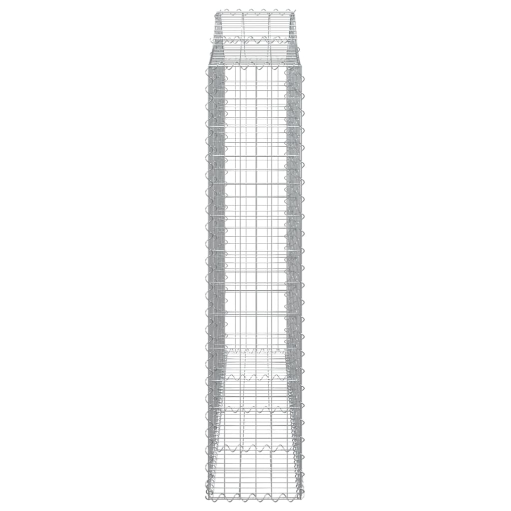 vidaXL Gabionen mit Hochbogen 2 Stk. 200x30x140/160cm Verzinktes Eisen