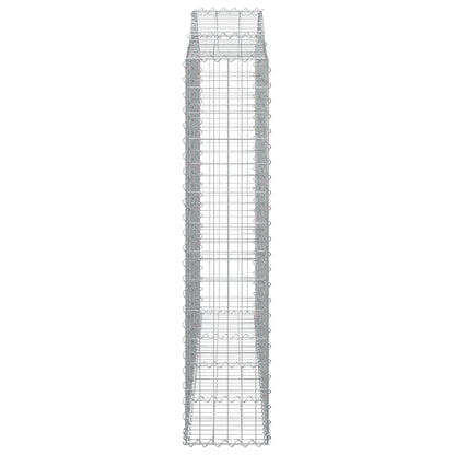 vidaXL Gabionen mit Hochbogen 2 Stk. 200x30x140/160cm Verzinktes Eisen