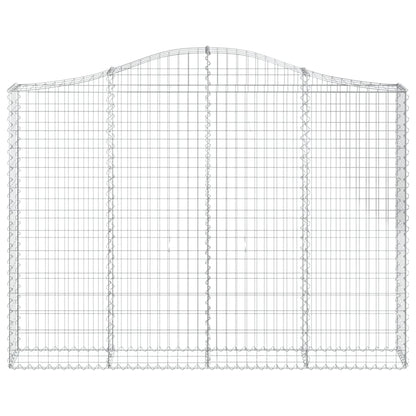 vidaXL Gabionen mit Hochbogen 4 Stk. 200x30x140/160cm Verzinktes Eisen