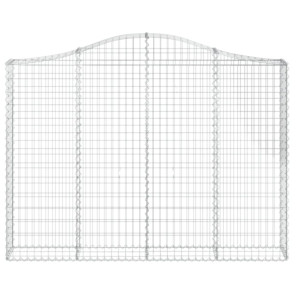 vidaXL Gabionen mit Hochbogen 6 Stk. 200x30x140/160cm Verzinktes Eisen