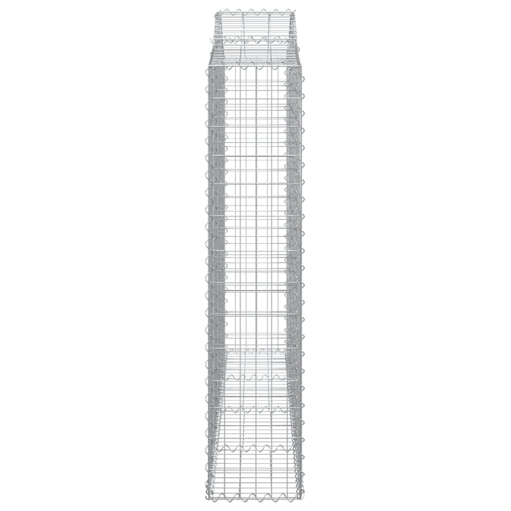 vidaXL Gabionen mit Hochbogen 6 Stk. 200x30x140/160cm Verzinktes Eisen