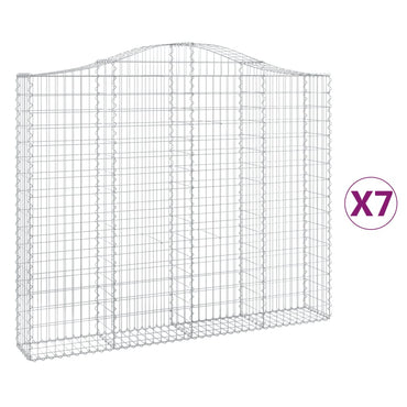 vidaXL Gabions avec arche haute 7 pcs 200x30x160/180cm Fer galvanisé
