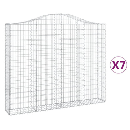 vidaXL Gabions avec arche haute 7 pcs 200x30x160/180cm Fer galvanisé