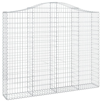 vidaXL Gabionen mit Hochbogen 15 Stk 200x30x160/180cm Verzinktes Eisen