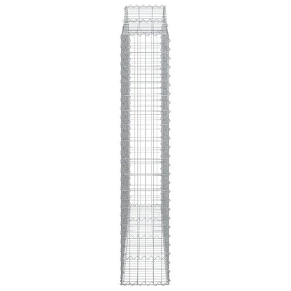 vidaXL Gabionen mit Hochbogen 15 Stk 200x30x160/180cm Verzinktes Eisen