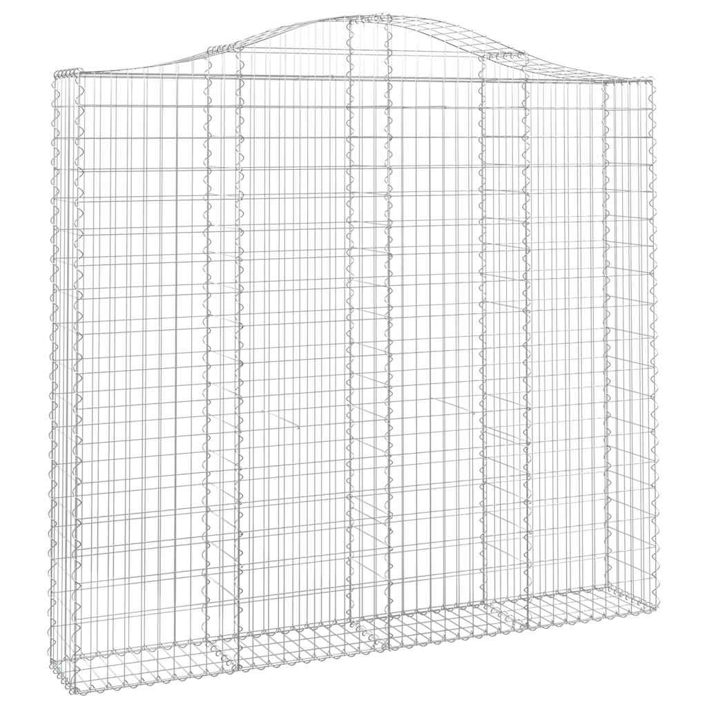 vidaXL Gabionen mit Hochbogen 7 Stk. 200x30x180/200cm Verzinktes Eisen