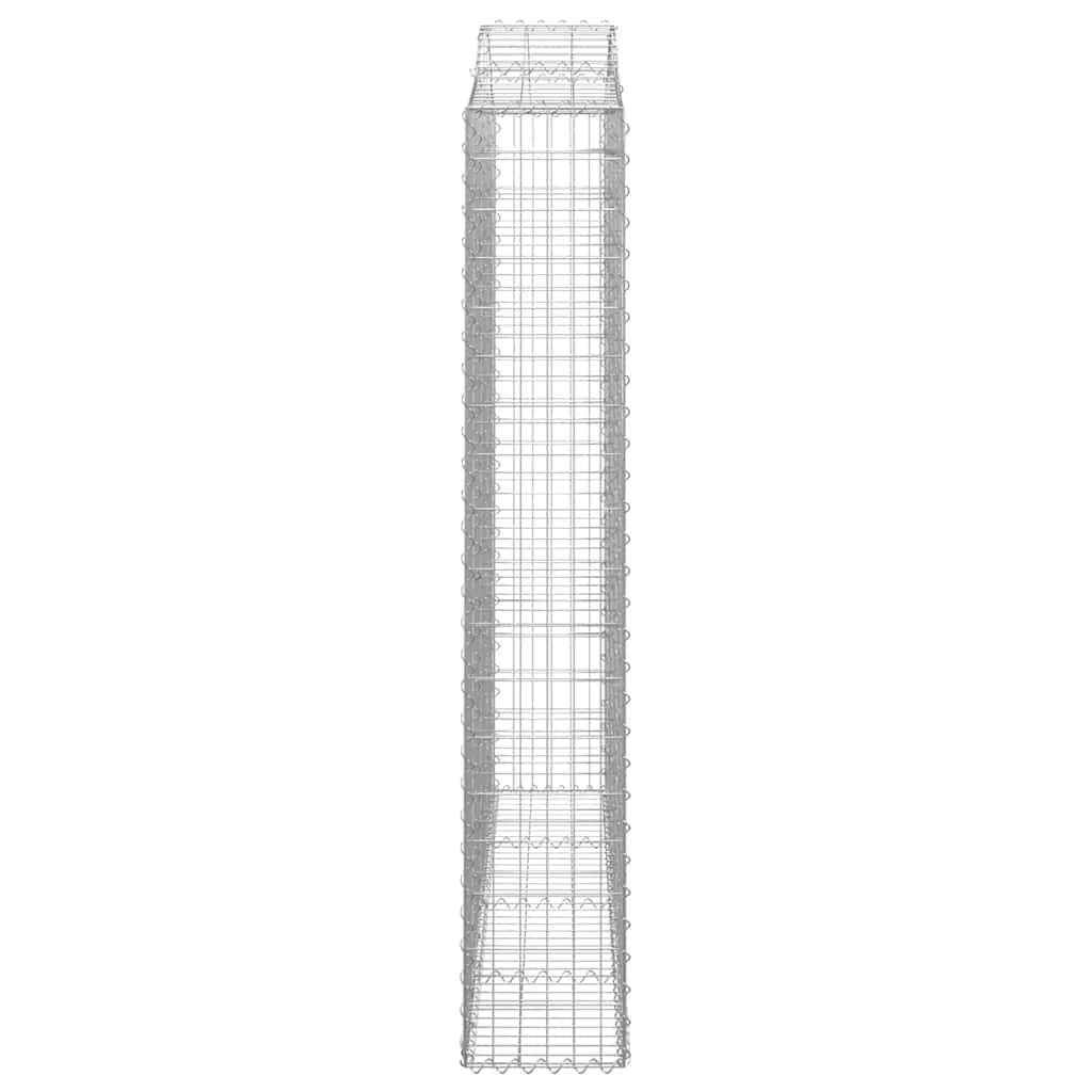 vidaXL Gabionen mit Hochbogen 7 Stk. 200x30x180/200cm Verzinktes Eisen