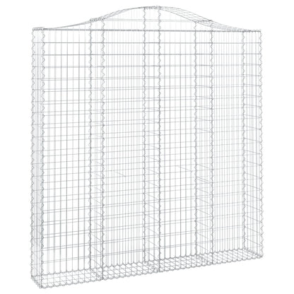 vidaXL Gabionen mit Hochbogen 2 Stk. 200x30x200/220cm Verzinktes Eisen