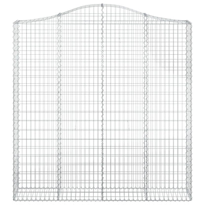 vidaXL Gabionen mit Hochbogen 2 Stk. 200x30x200/220cm Verzinktes Eisen