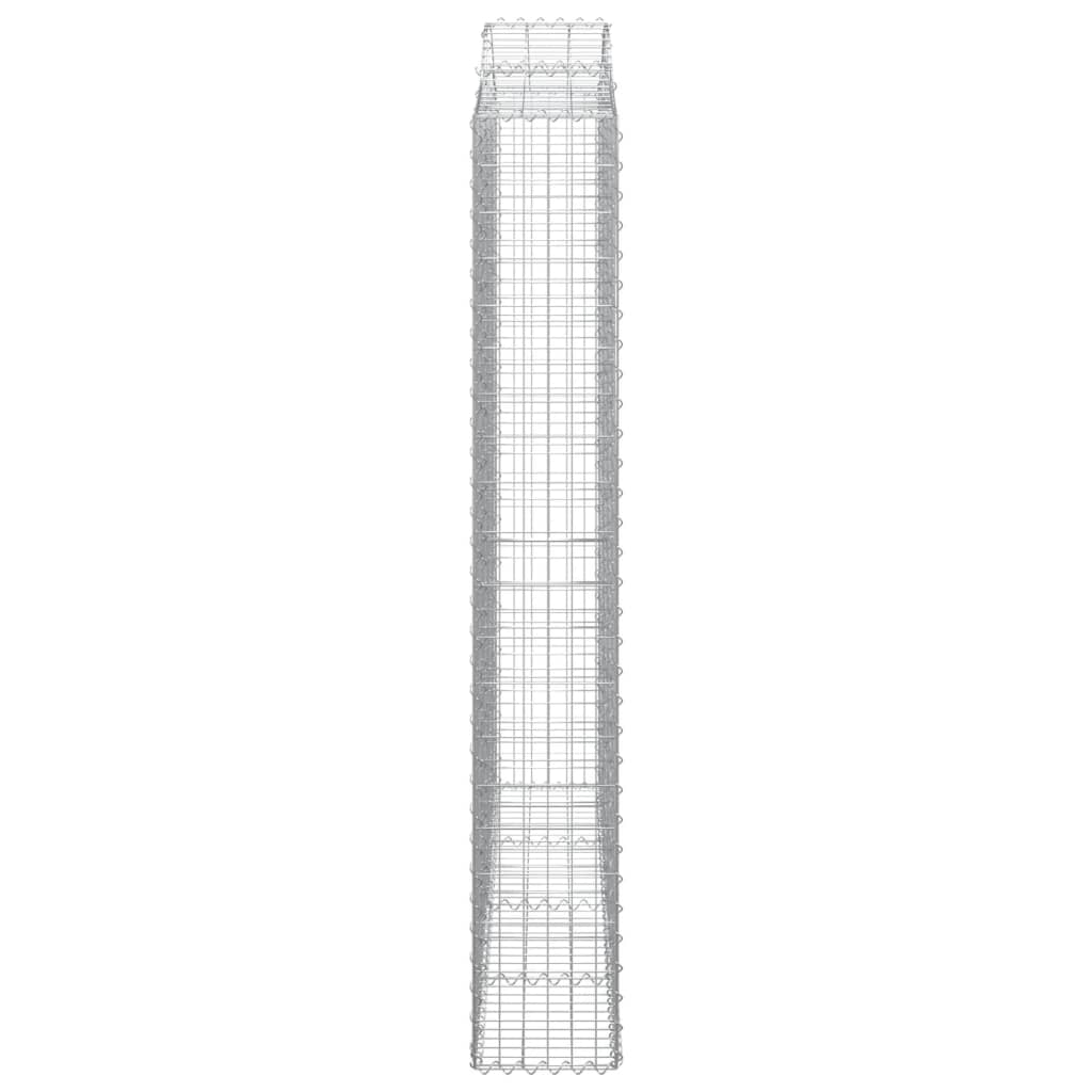 vidaXL Gabionen mit Hochbogen 2 Stk. 200x30x200/220cm Verzinktes Eisen