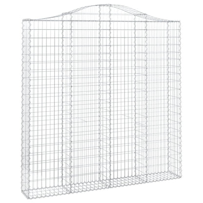 vidaXL Gabionen mit Hochbogen 4 Stk. 200x30x200/220cm Verzinktes Eisen