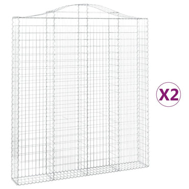 vidaXL Gabions avec arche haute 2 pcs 200x30x220/240 cm Fer galvanisé
