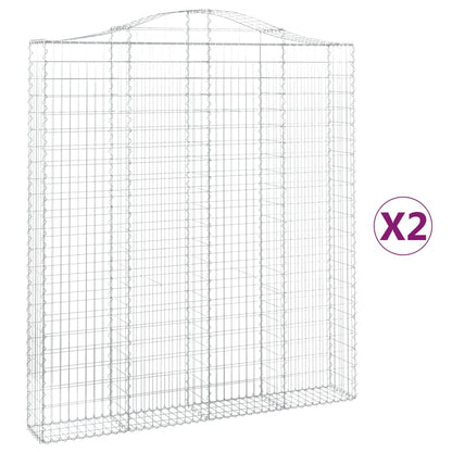 vidaXL Gabions avec arche haute 2 pcs 200x30x220/240 cm Fer galvanisé