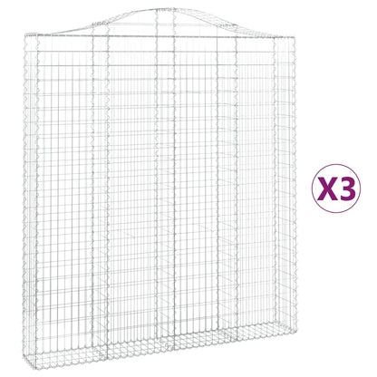 vidaXL Gabions avec arche 3 pcs 200x30x220/240 cm Fer galvanisé