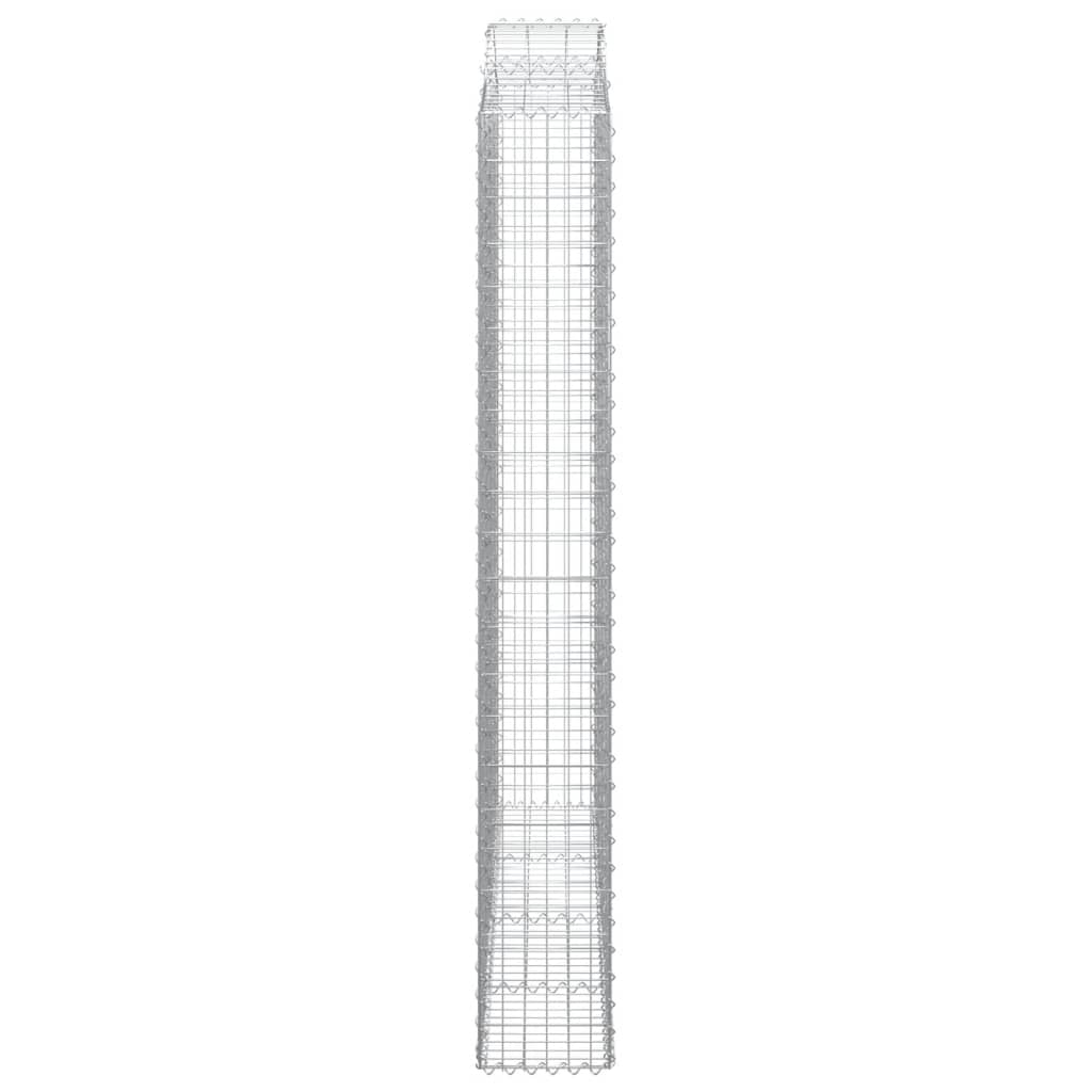 vidaXL Gabions avec arche 3 pcs 200x30x220/240 cm Fer galvanisé