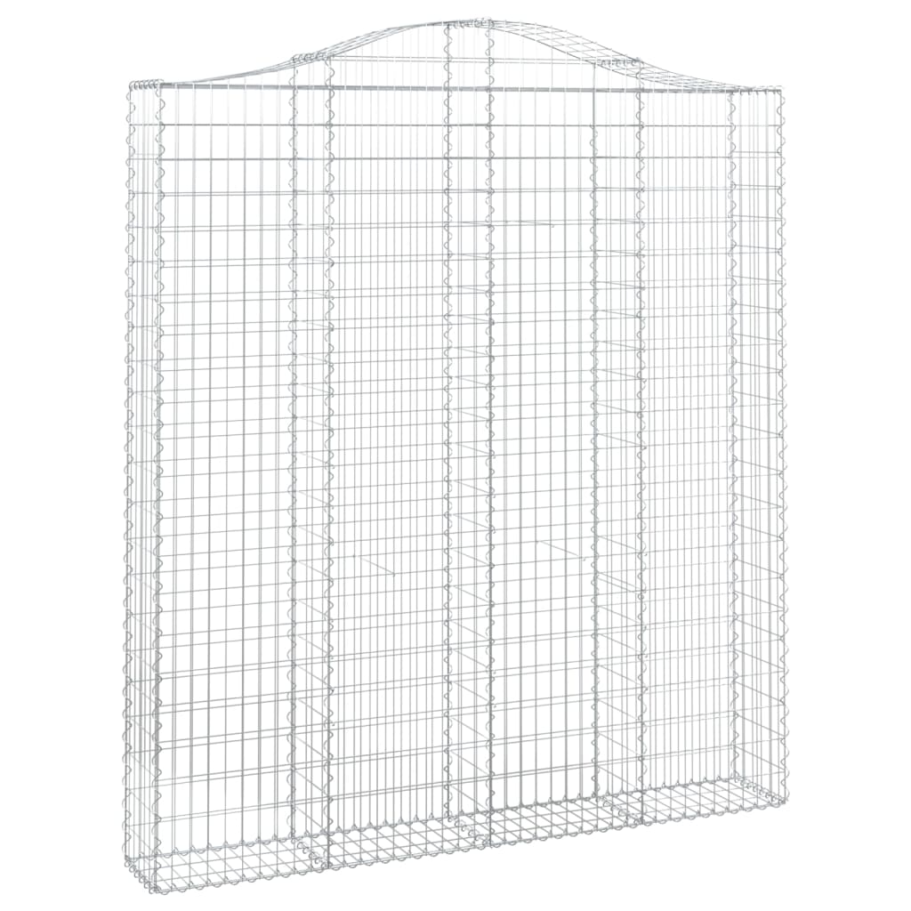 vidaXL Gabionen mit Hochbogen 7 Stk. 200x30x220/240cm Verzinktes Eisen