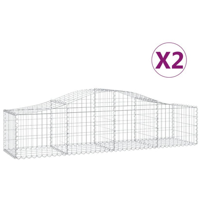 vidaXL Gabions avec arc surélevé 2 pcs 200x50x40/60 cm Fer galvanisé
