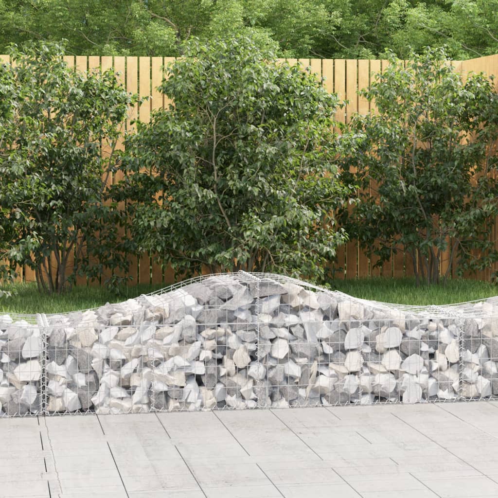 vidaXL Gabions avec arc surélevé 2 pcs 200x50x40/60 cm Fer galvanisé