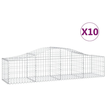 vidaXL Gabions à arc surélevé 10 pcs 200x50x40/60 cm Fer galvanisé