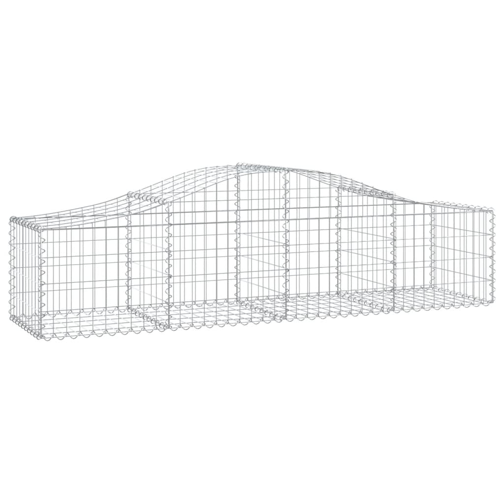 vidaXL Gabionen mit Hochbogen 15 Stk. 200x50x40/60 cm Verzinktes Eisen