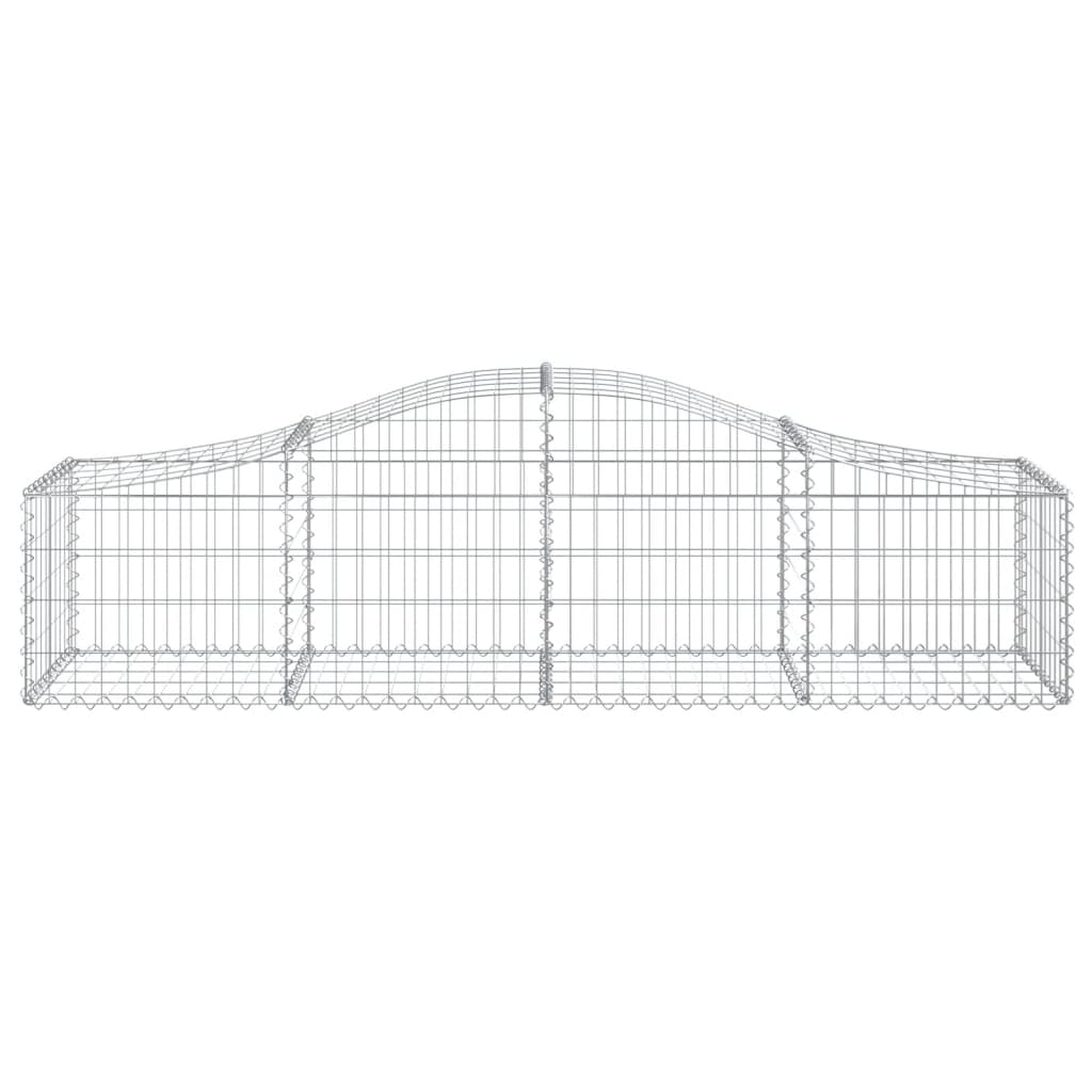vidaXL Gabionen mit Hochbogen 15 Stk. 200x50x40/60 cm Verzinktes Eisen