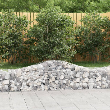 vidaXL Gabionen mit Hochbogen 15 Stk. 200x50x40/60 cm Verzinktes Eisen