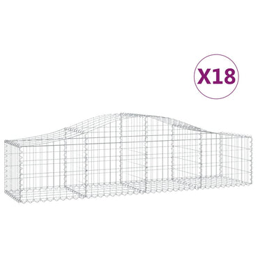 vidaXL Gabions avec arche haute 18 pcs 200x50x40/60 cm Fer galvanisé