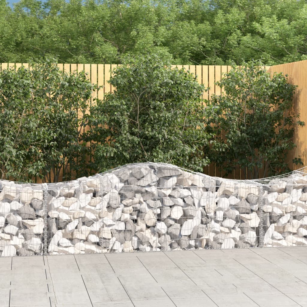 vidaXL Gabions avec arc surélevé 3 pcs 200x50x60/80 cm Fer galvanisé