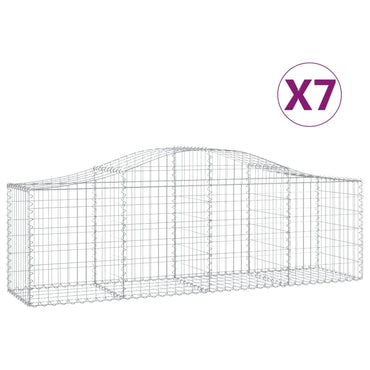 vidaXL Gabions à arc surélevé 7 pcs 200x50x60/80 cm Fer galvanisé