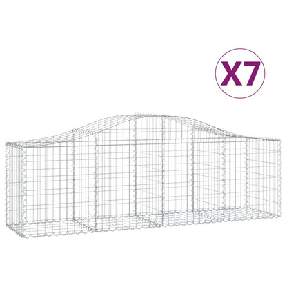 vidaXL Gabions à arc surélevé 7 pcs 200x50x60/80 cm Fer galvanisé