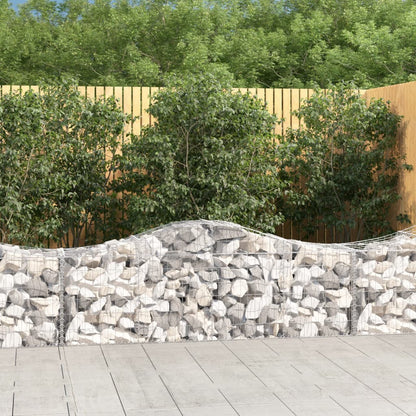 vidaXL Gabions à arc surélevé 7 pcs 200x50x60/80 cm Fer galvanisé