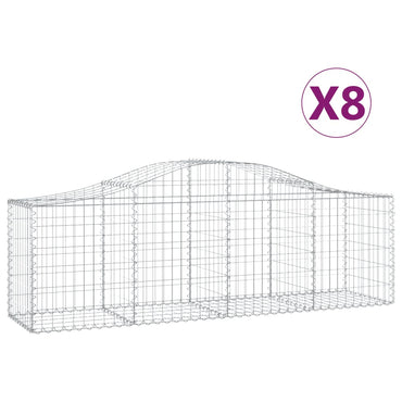 vidaXL Gabions avec arche 8 pcs. 200x50x60/80 cm Fer galvanisé