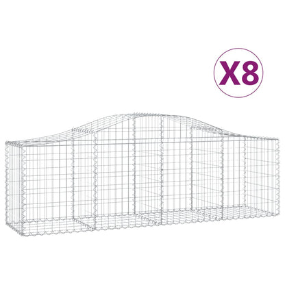 vidaXL Gabions avec arche 8 pcs. 200x50x60/80 cm Fer galvanisé