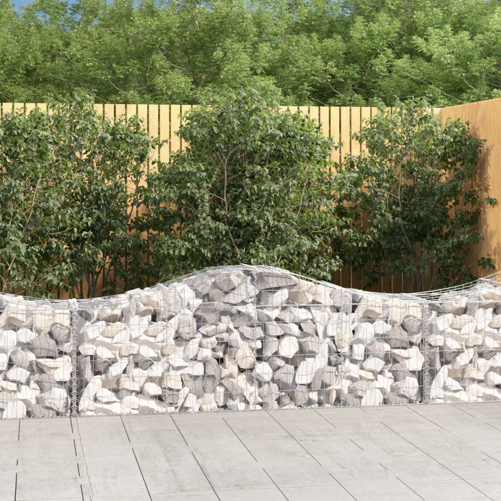 vidaXL Gabions avec arche 8 pcs. 200x50x60/80 cm Fer galvanisé