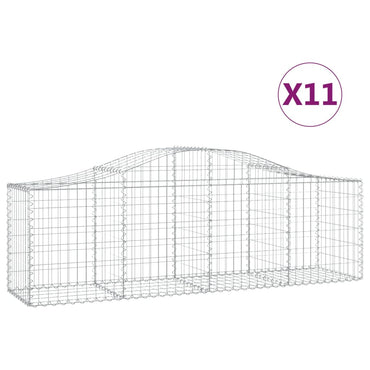 vidaXL Gabions avec arche 11 pcs 200x50x60/80 cm Fer galvanisé
