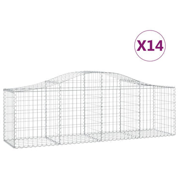 vidaXL Gabions à arc élevé 14 pcs 200x50x60/80 cm Fer galvanisé