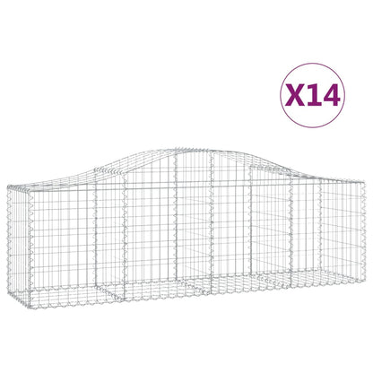 vidaXL Gabions à arc élevé 14 pcs 200x50x60/80 cm Fer galvanisé