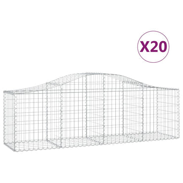 vidaXL Gabions avec arc surélevé 20 pcs 200x50x60/80 cm Fer galvanisé