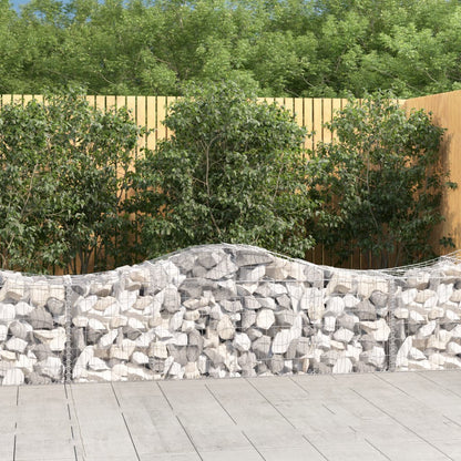 vidaXL Gabionen mit Hochbogen 25 Stk. 200x50x60/80 cm Verzinktes Eisen