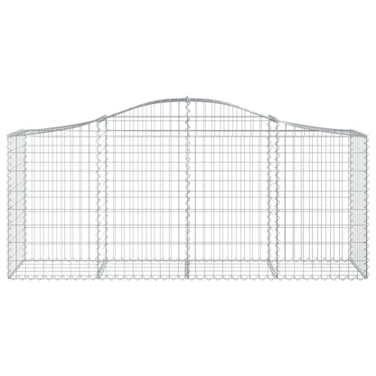 vidaXL Gabionen mit Hochbogen 8 Stk. 200x50x80/100 cm Verzinktes Eisen