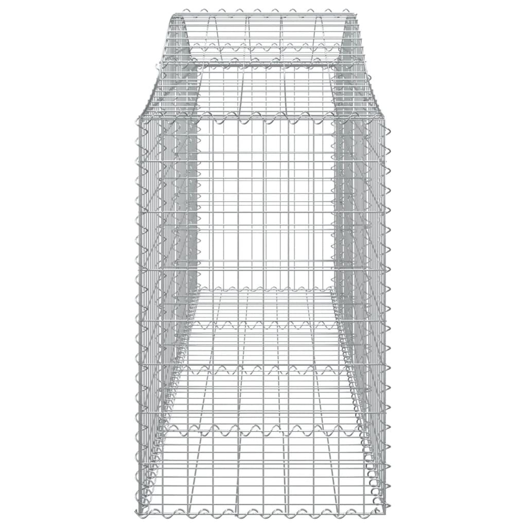 vidaXL Gabionen mit Hochbogen 10 Stk. 200x50x80/100cm Verzinktes Eisen