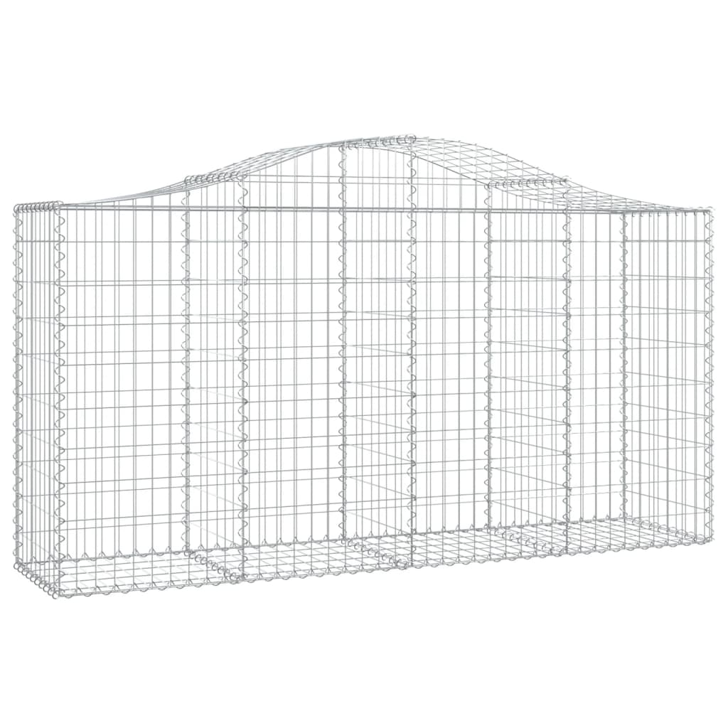 vidaXL Gabionen mit Hochbogen 4 Stk. 200x50x100/120cm Verzinktes Eisen