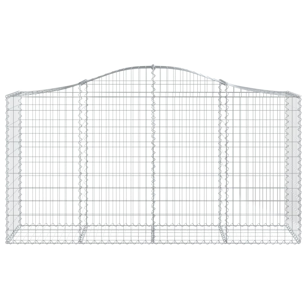 vidaXL Gabionen mit Hochbogen 7 Stk. 200x50x100/120cm Verzinktes Eisen