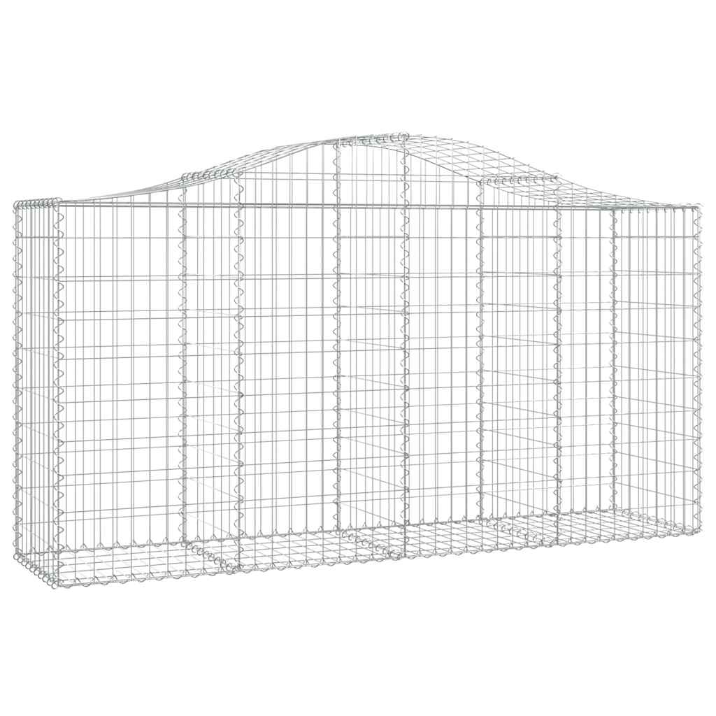 vidaXL Gabionen mit Hochbogen 8 Stk. 200x50x100/120cm Verzinktes Eisen