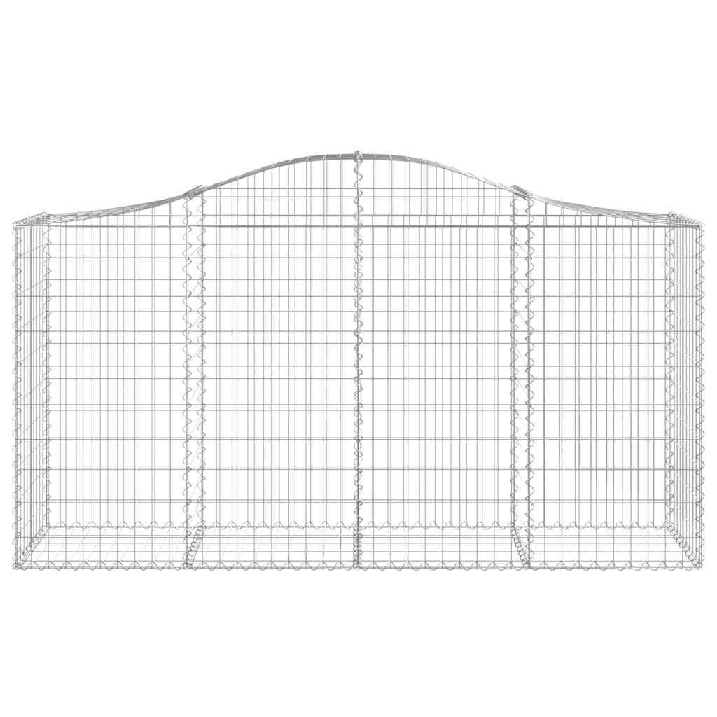 vidaXL Gabionen mit Hochbogen 8 Stk. 200x50x100/120cm Verzinktes Eisen