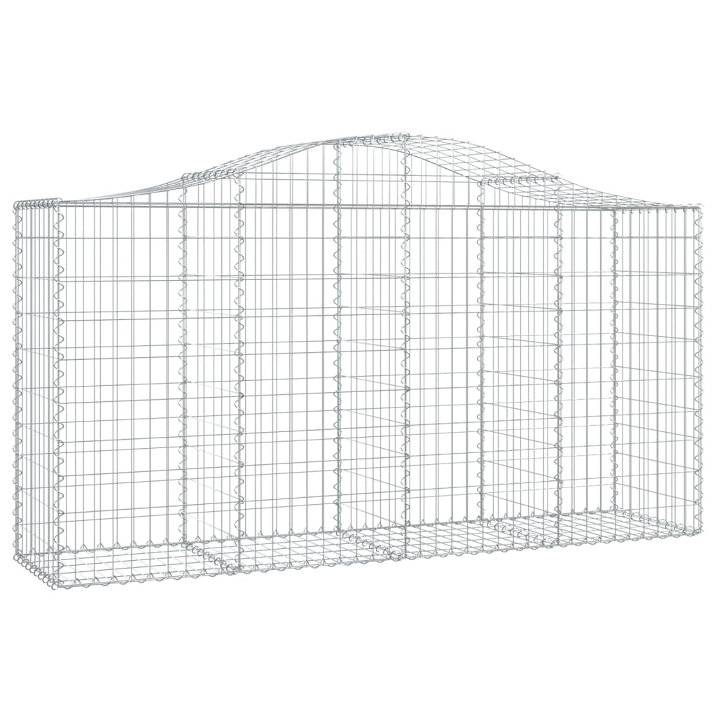 vidaXL Gabionen mit Hochbogen 15 Stk 200x50x100/120cm Verzinktes Eisen